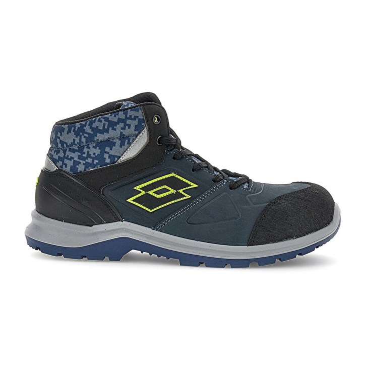 Zapatos Seguridad Lotto Hit 200 Mid S3 Hombre Azules Negras Verde | QD238443R2