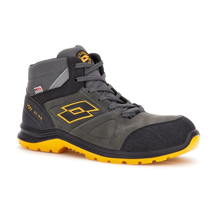Zapatos Seguridad Lotto Hit 250 Mid S3 SRC Wr HDRY Hombre Negras Amarillo | XE795889K5