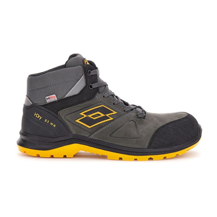 Zapatos Seguridad Lotto Hit 250 Mid S3 SRC Wr HDRY Hombre Negras Amarillo | XE795889K5